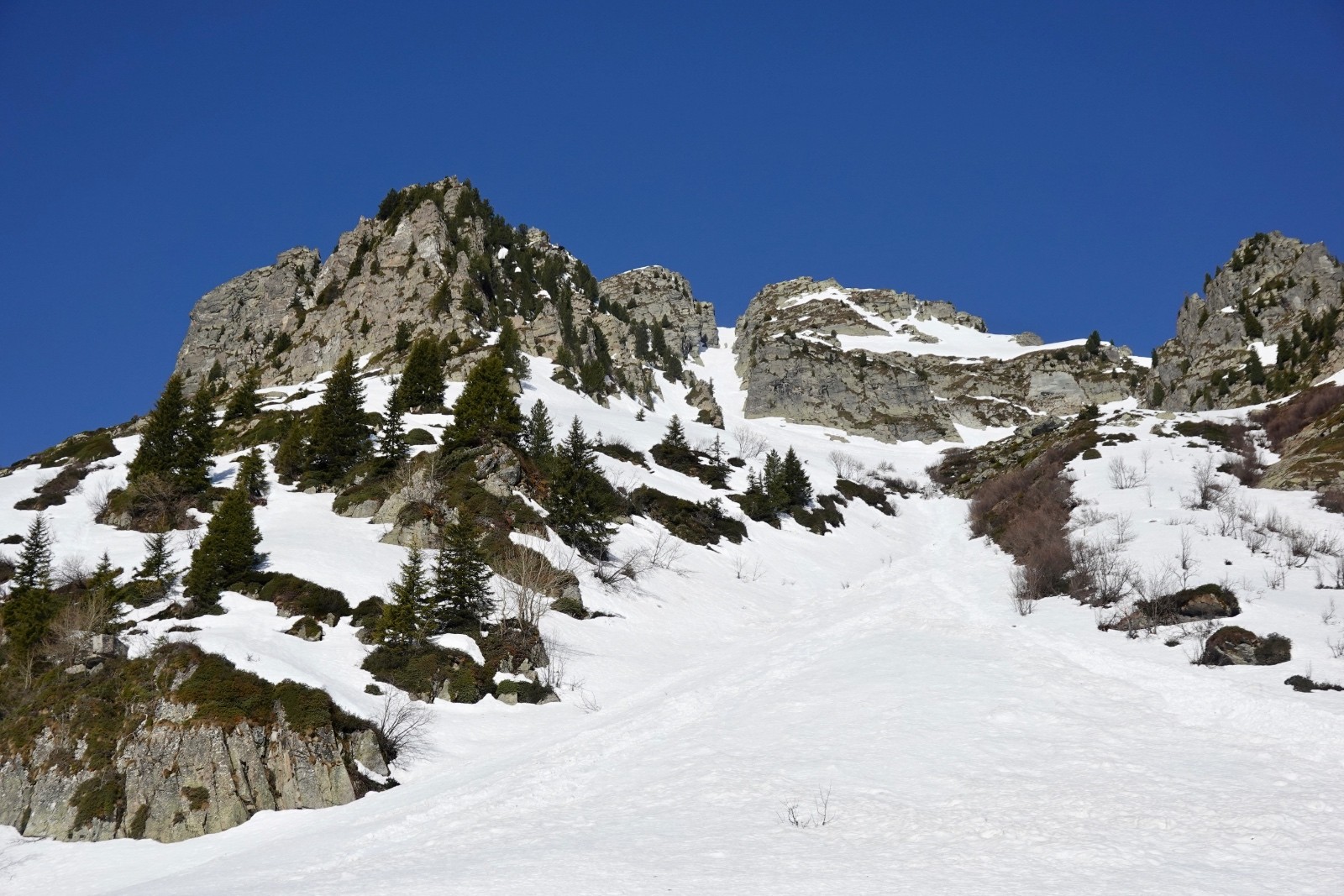 le couloir initialement visé, on prendra finalement celui de gauche, plus frais