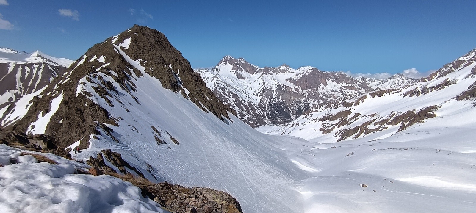 &nbsp;Col de Laurichard à gauche, Gds Galibier W et E au fond&nbsp;