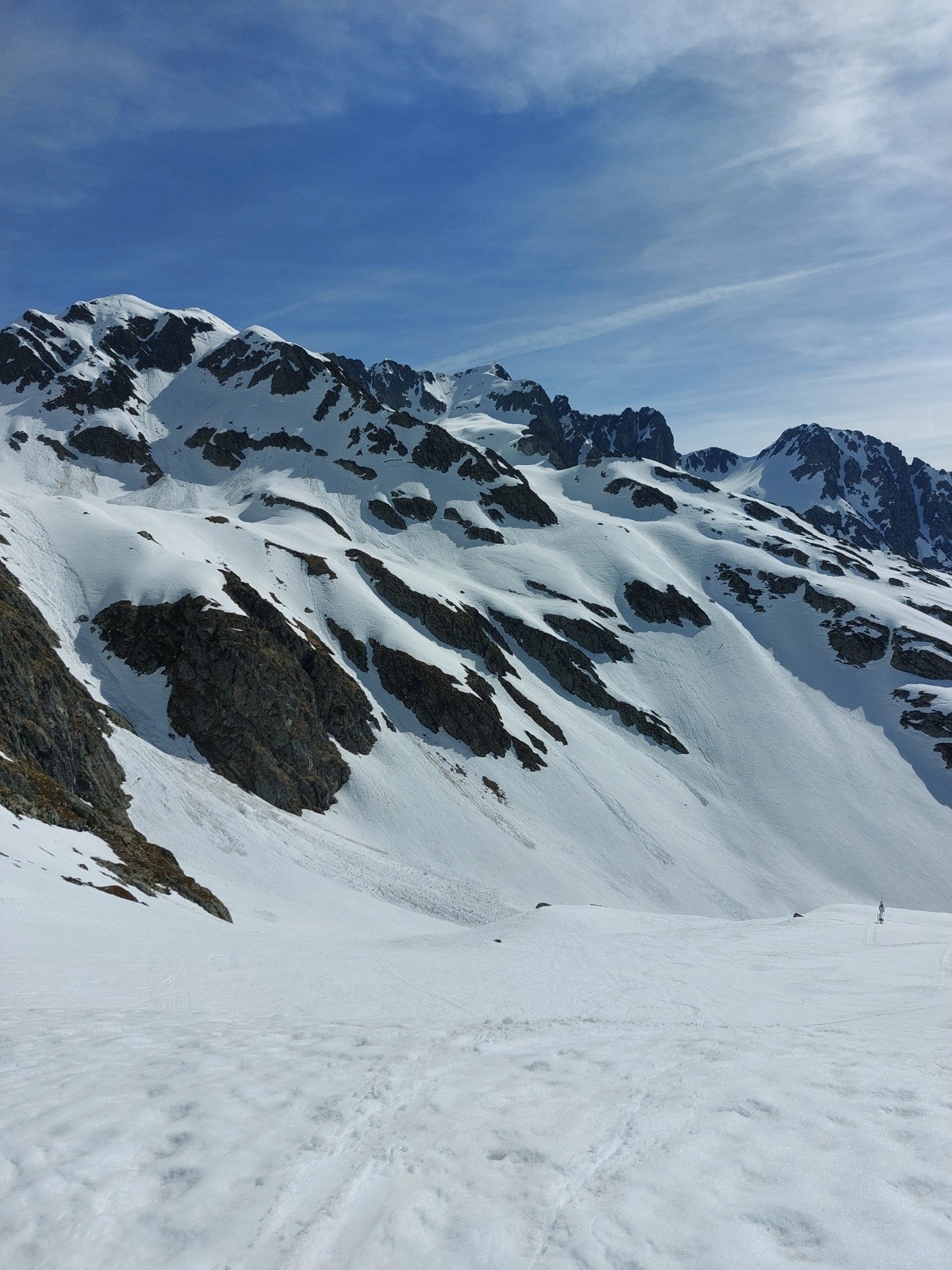 Vue du versant Est du col de l'aigleton (la nivose en bas à droite)