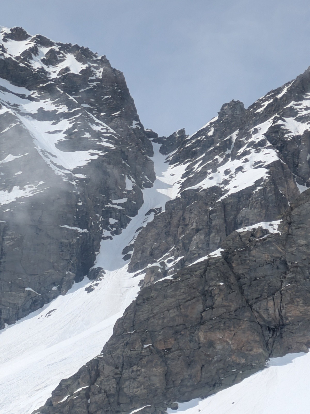 Couloir NE de la Gura, première rampe