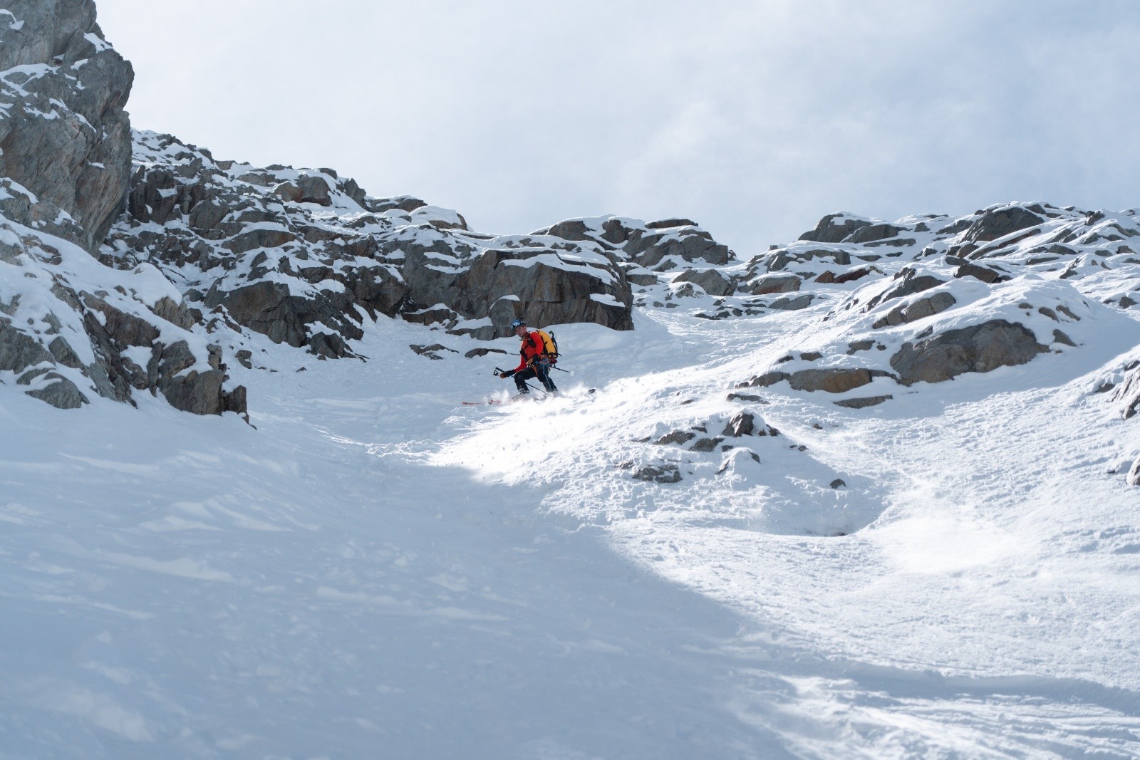 Départ du couloir plutôt raidasse&nbsp;