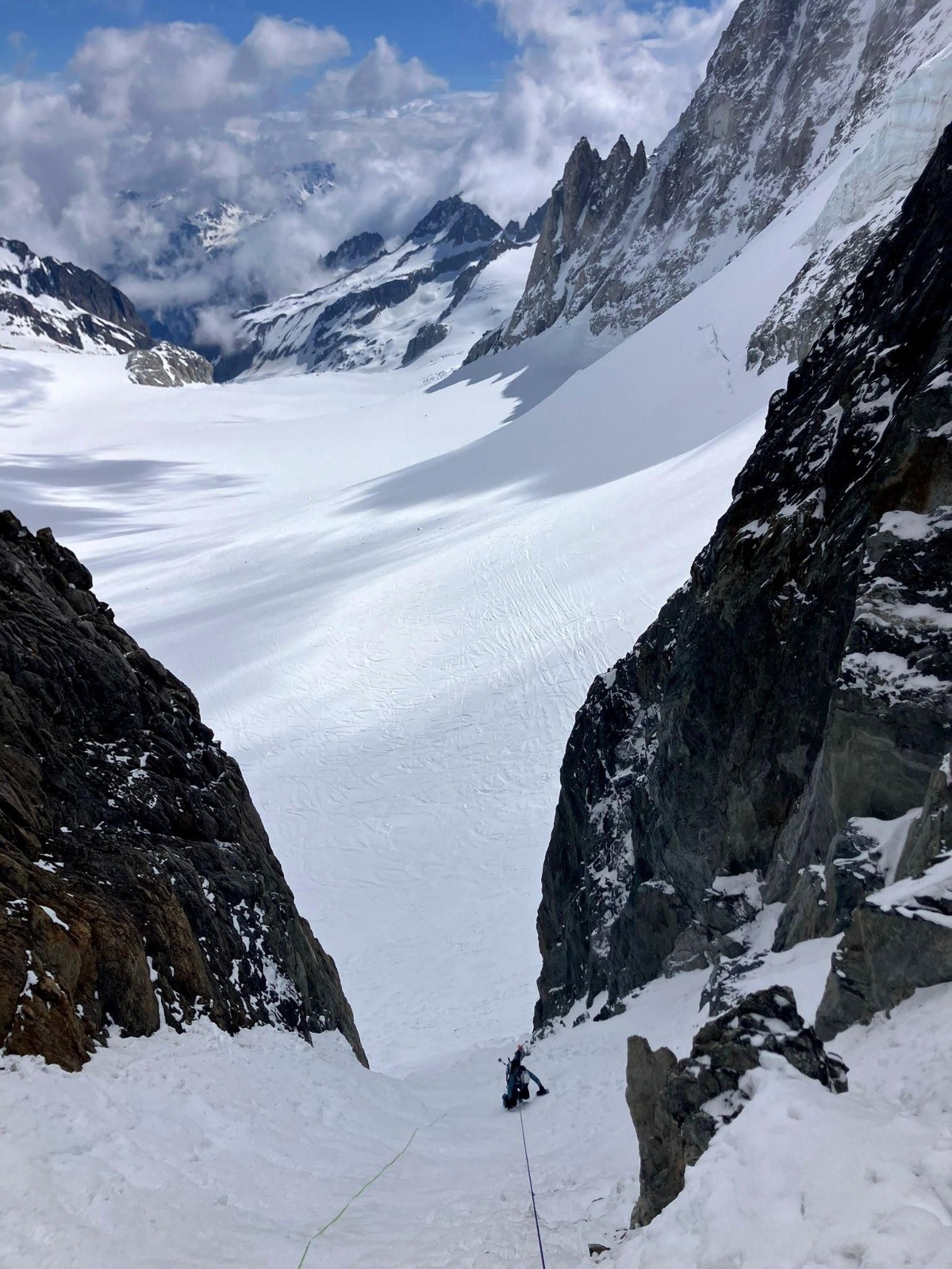 &nbsp;J2 : Rappel du col du Chardonnet (60m)