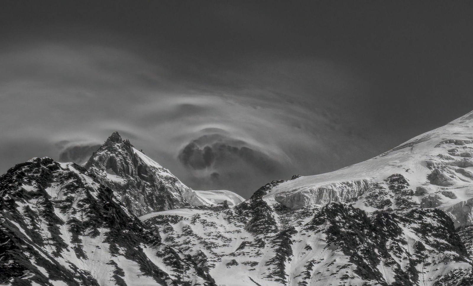 tourmente sur l'Aiguille du Midi&nbsp;