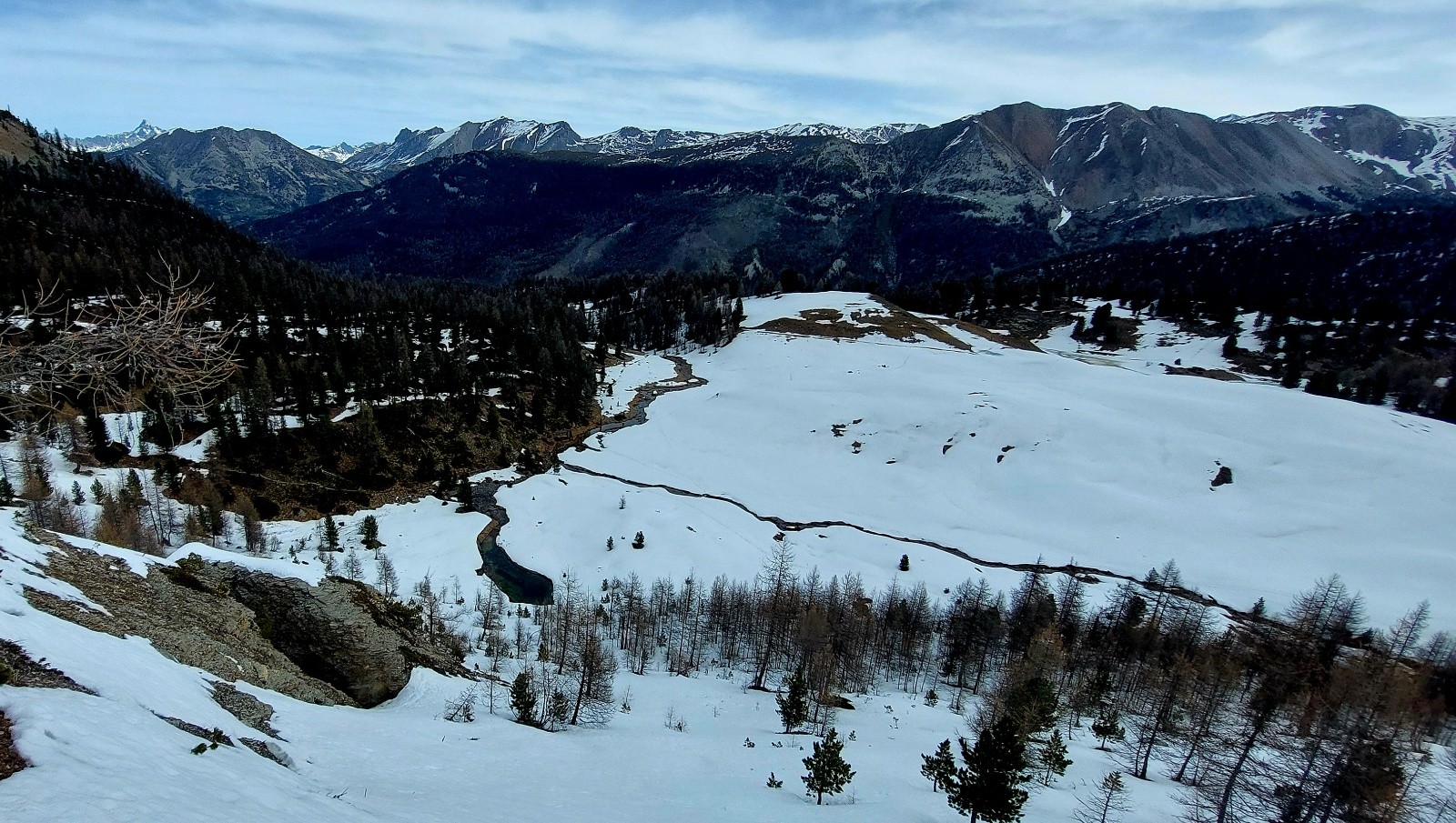 Belle pente avant la traversée pour rejoindre le Lac et les pistes&nbsp;