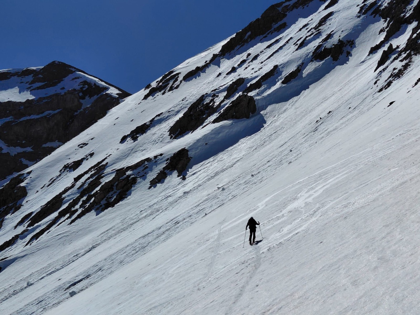 &nbsp;face nord, avant bascule via l'arête Ouest
