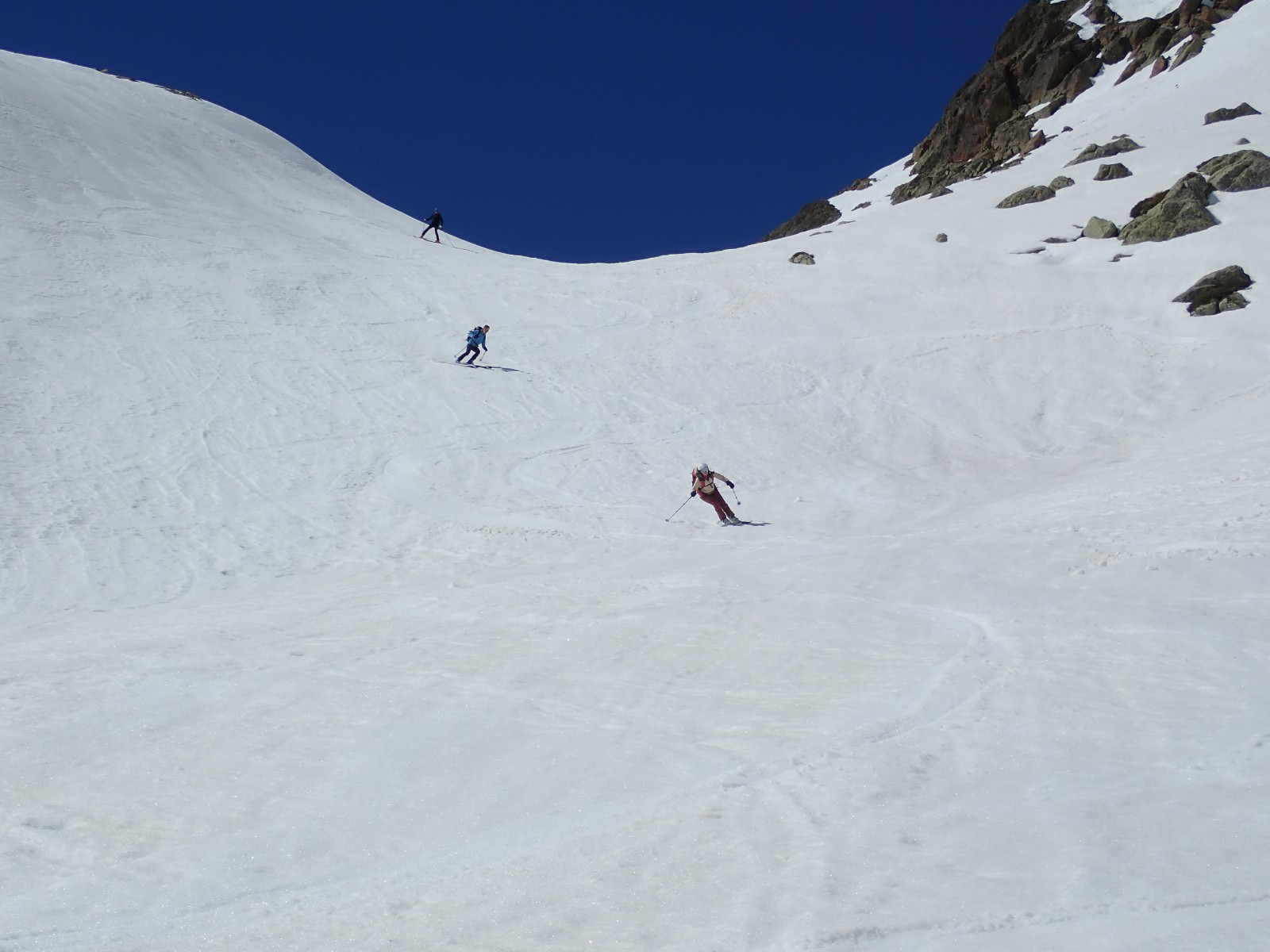 Descente de la baisse de Druos sur le lac de Valescure