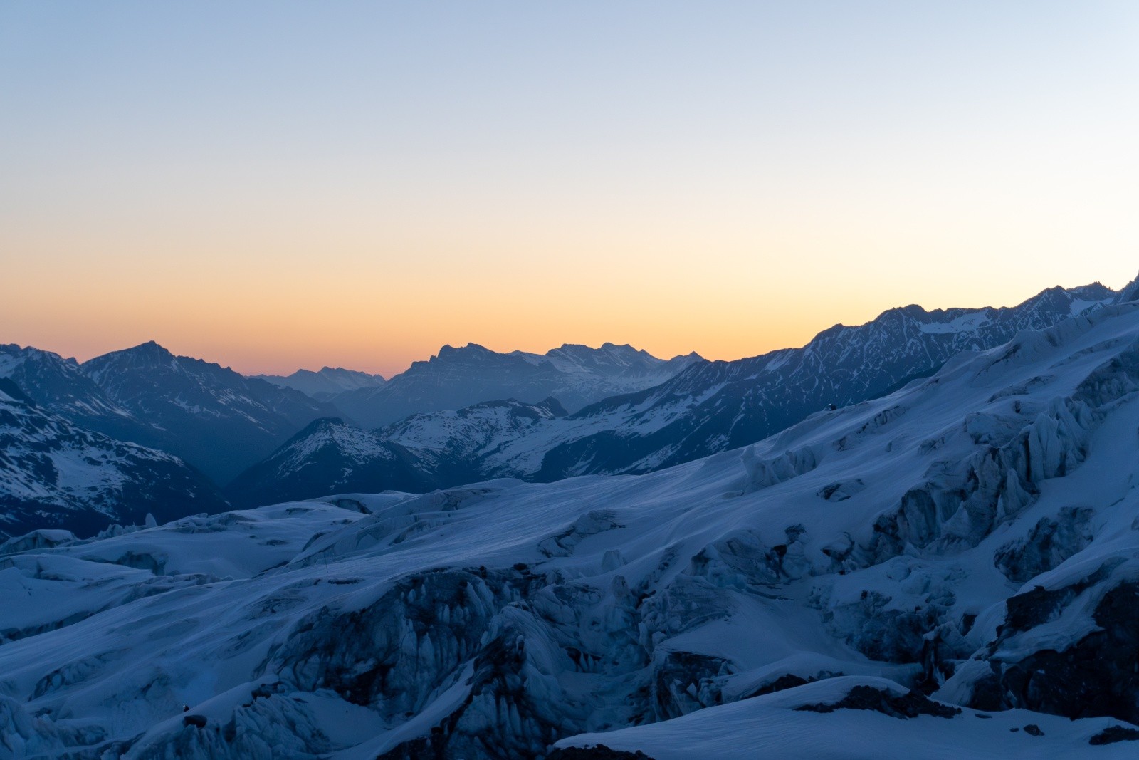 Glacier des bossons au lever du jour