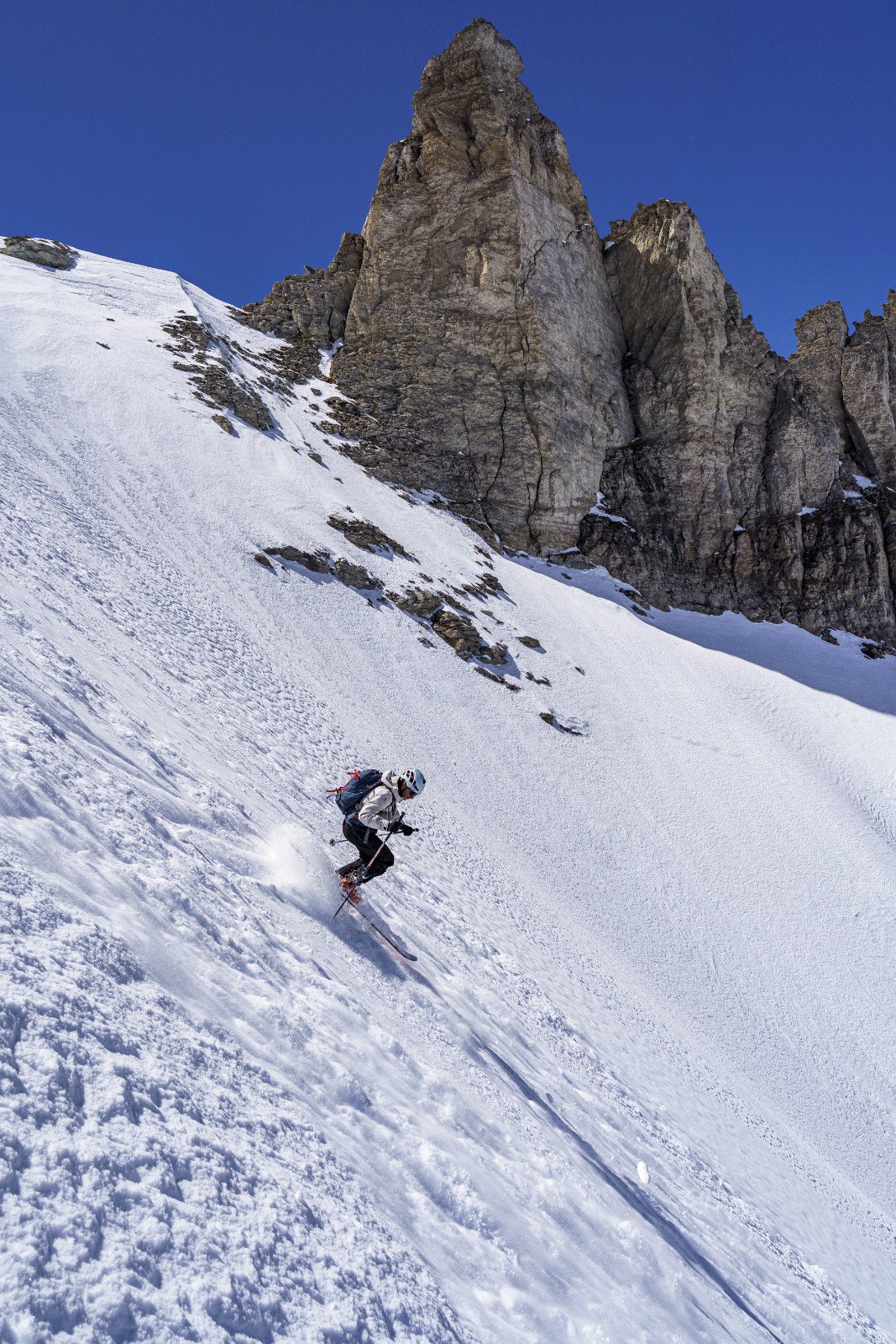 Poudre dans le couloir Nord de la dent D'ambin&nbsp;