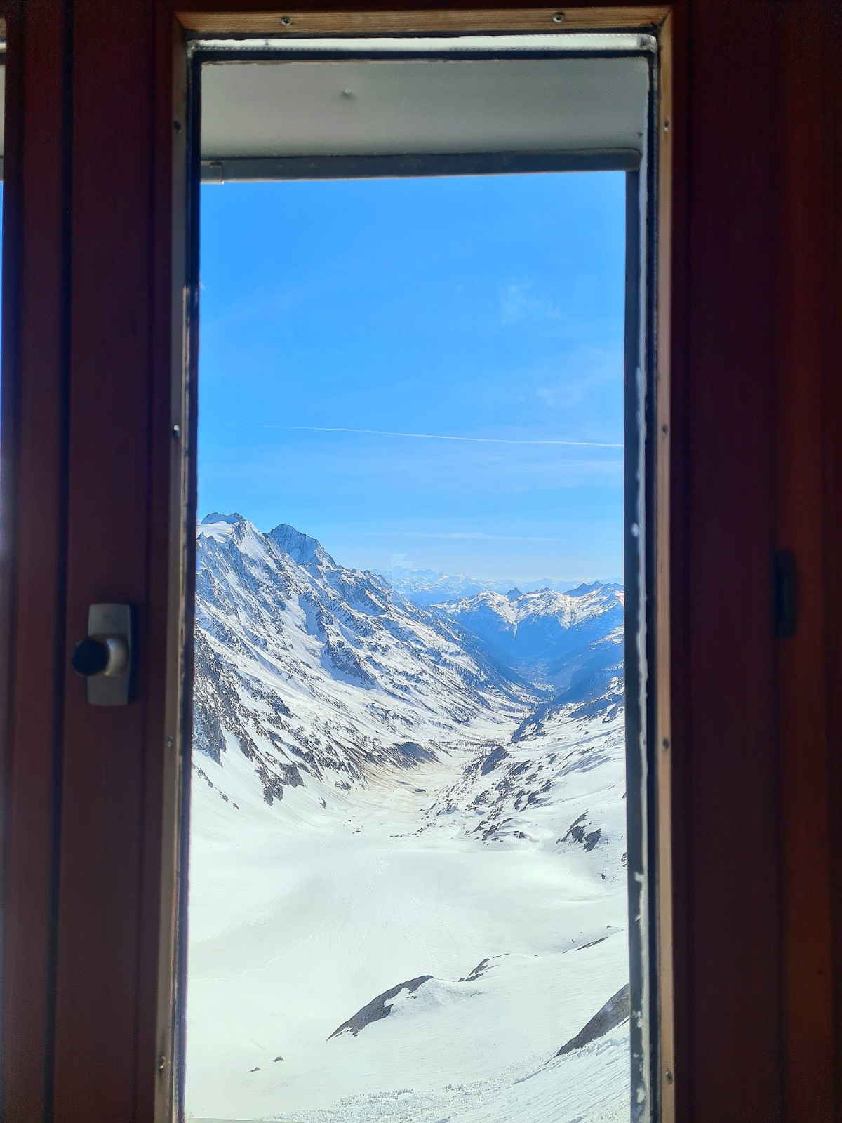 Vue sur la bambée du jour depuis Hollandiahütte