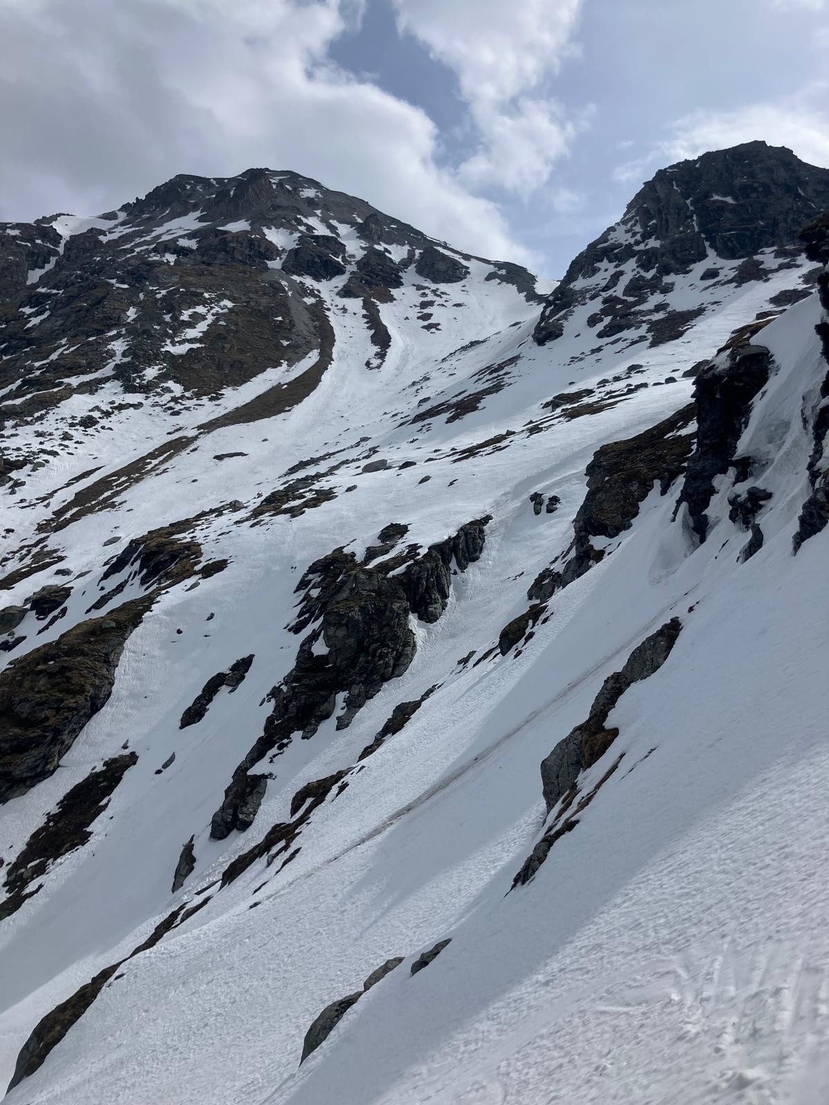 Descente après le Pas de la Coche, point 3085m