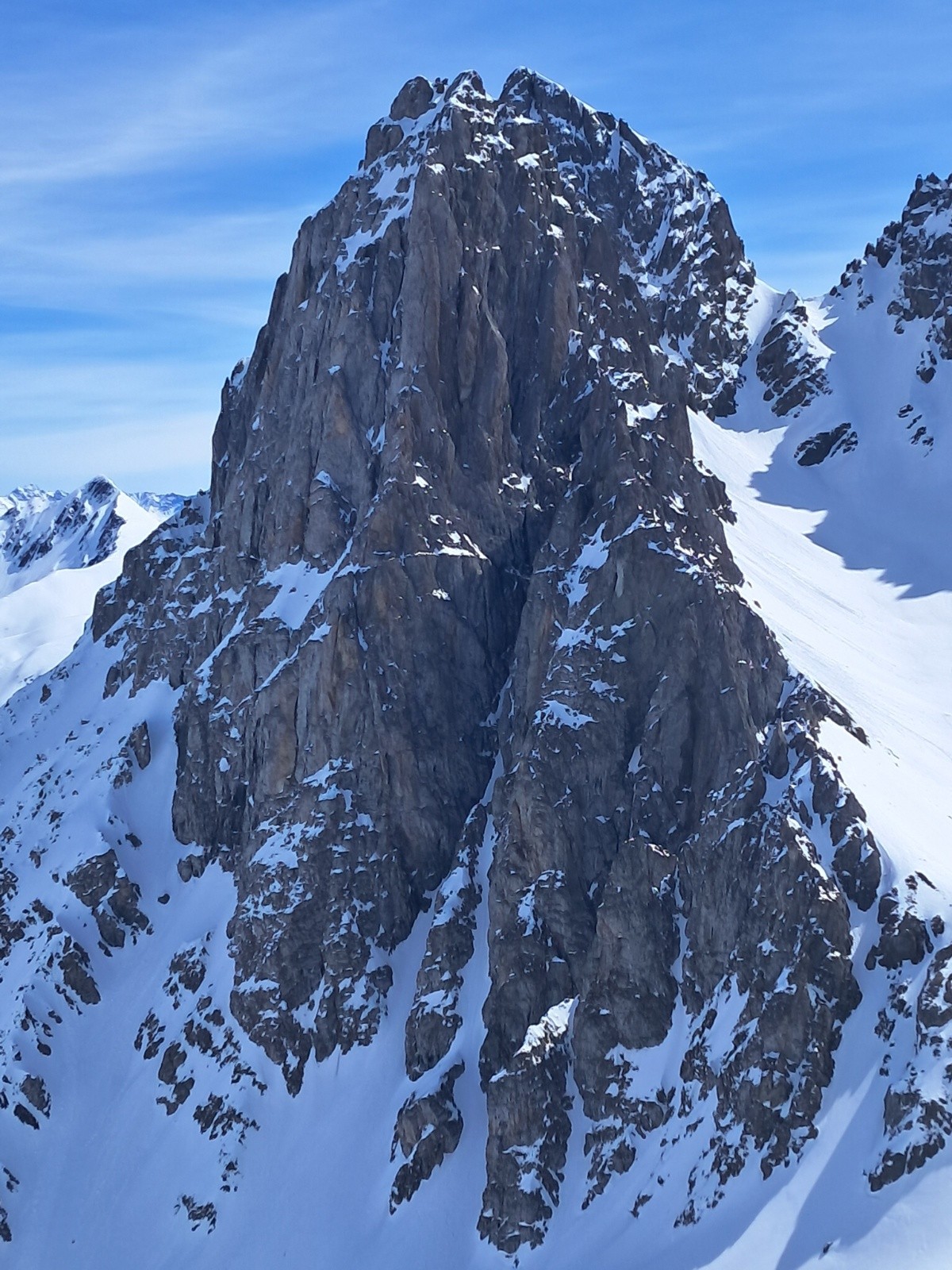 Col 3609 m en arrière plan à droite et Saucisse Line au centre
