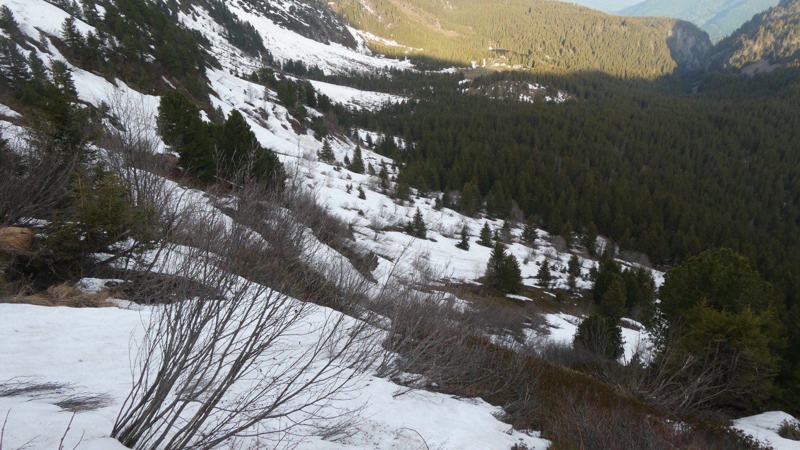 état de l'enneigement&nbsp; sous le Plateau des Lacs