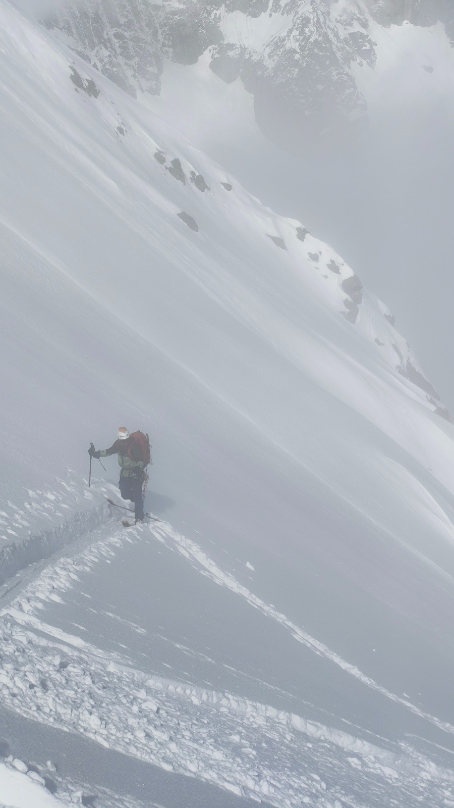 Arrivé au col au dessus du glacier du Casset