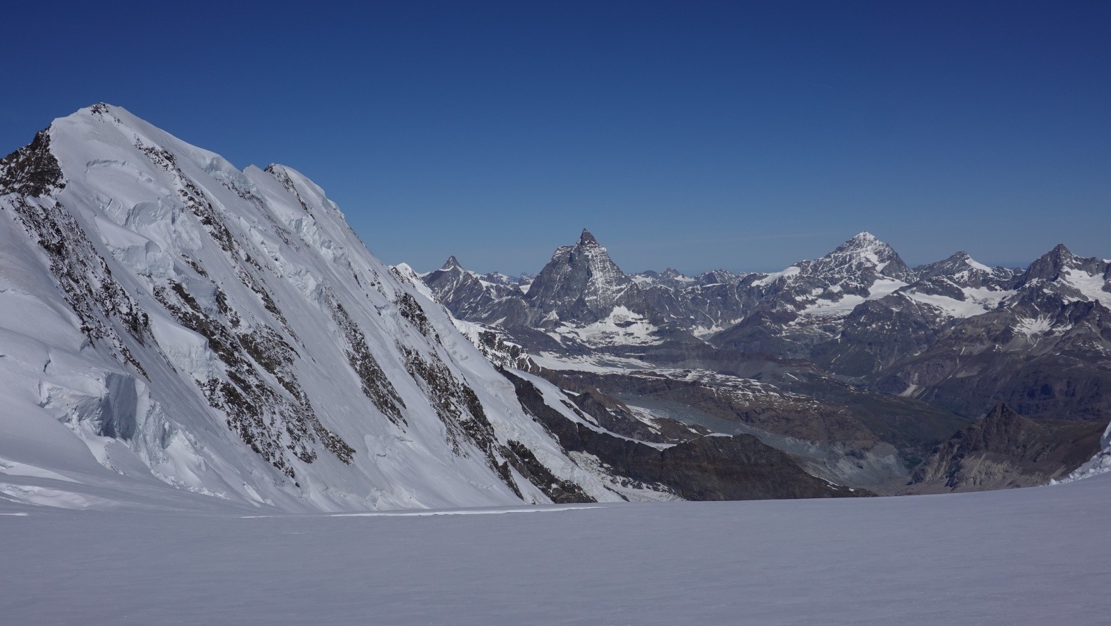 #26 Panorama sur le Lyskamm, Dent d Panorama sur le Lyskamm, Dent d'Hérens, Cervin, Dent Blanche