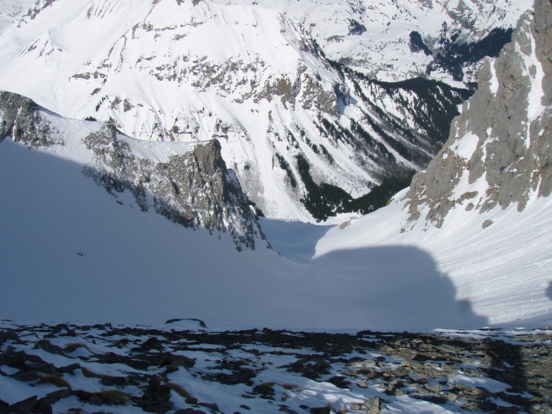 combe W des pointes longues : La combe vue depuis le col