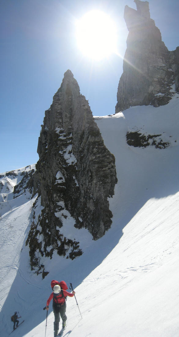 Couloir du Moine : le bien nommé en arrière plan