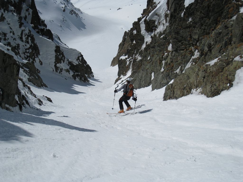 Couloir SW : la pente s'est calmée. on peut se lacher