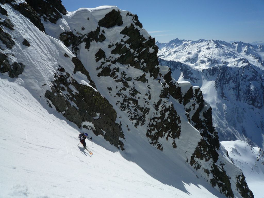 Couloir SW : partie large, ça permet de derouler...
