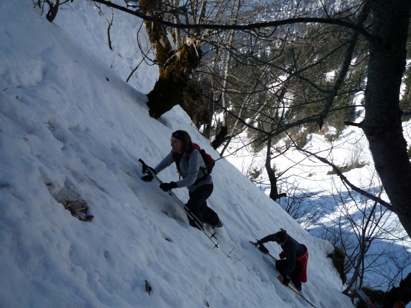 accès a la cabane : initiation au ski extrème