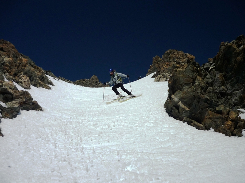Flambeau des Ecrins : Marion sous le sommet.