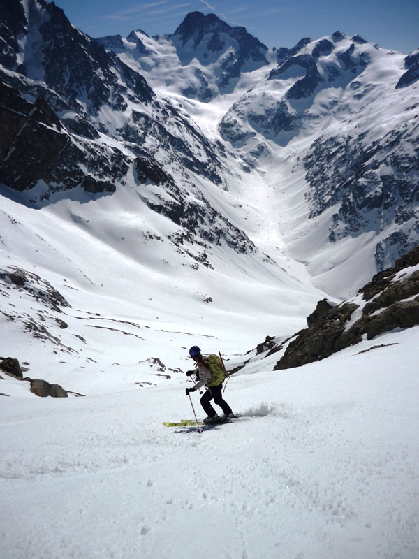 Flambeau des Ecrins : Descente sur le refuge.