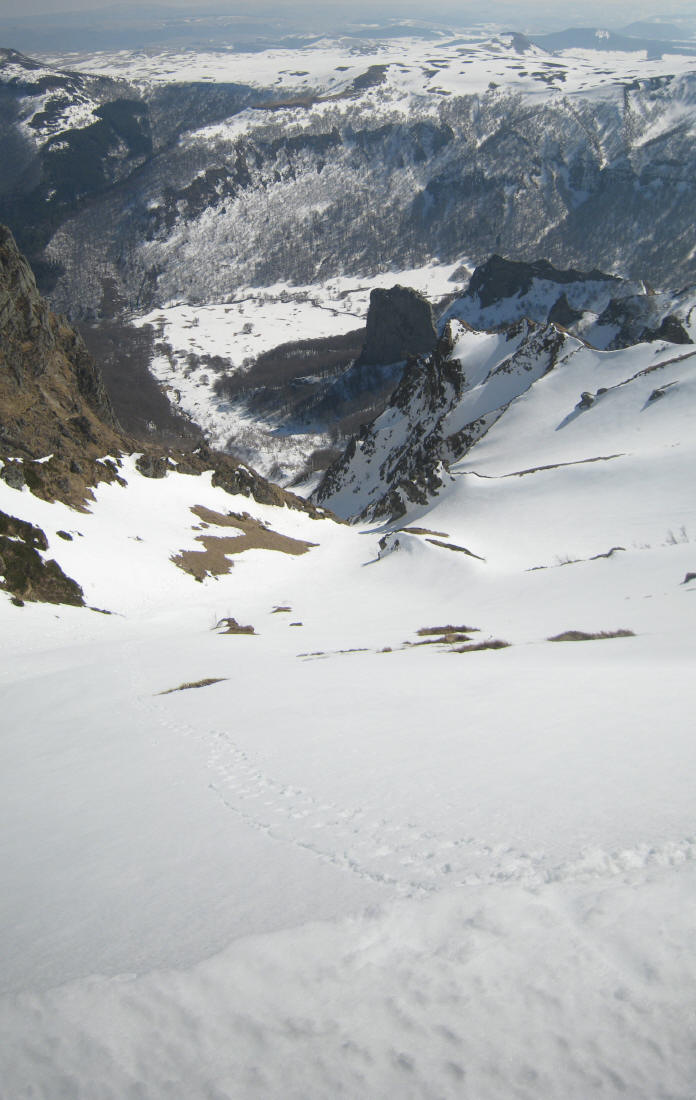 Couloir du Chapial : Vue du haut