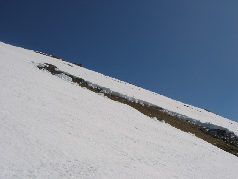mont colombier : le départ de la plaque 100m sous le sommet