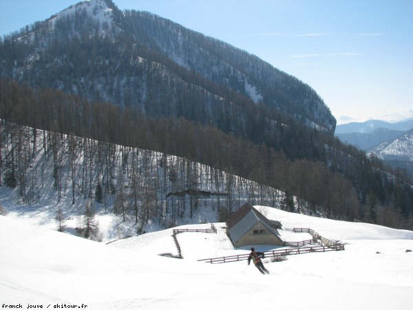 Cabane des Mulets : Descente sur la cabane des Mulets, moquette parfaite