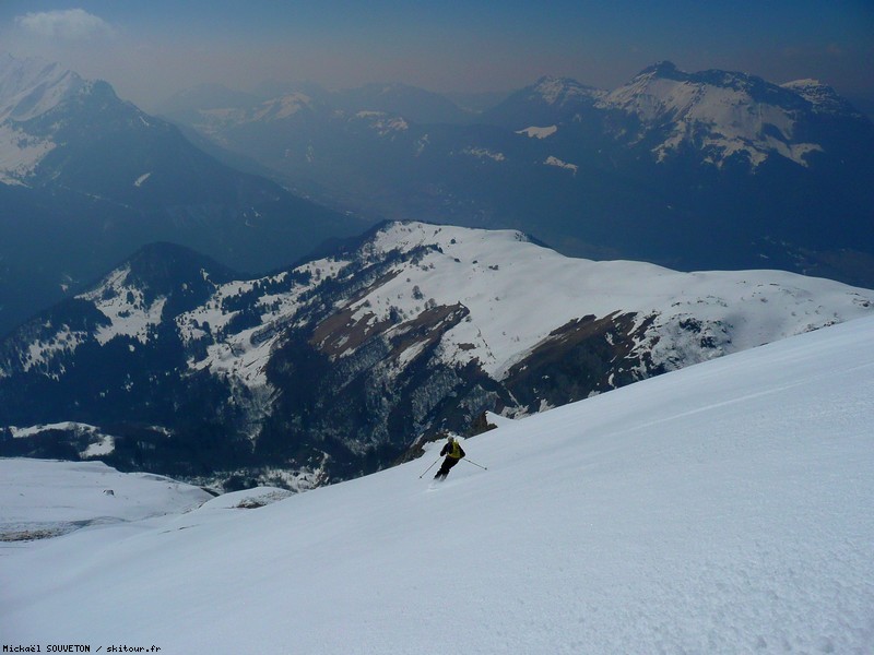 Mont de la Coche : Ski grand large sur moquette parfaite.