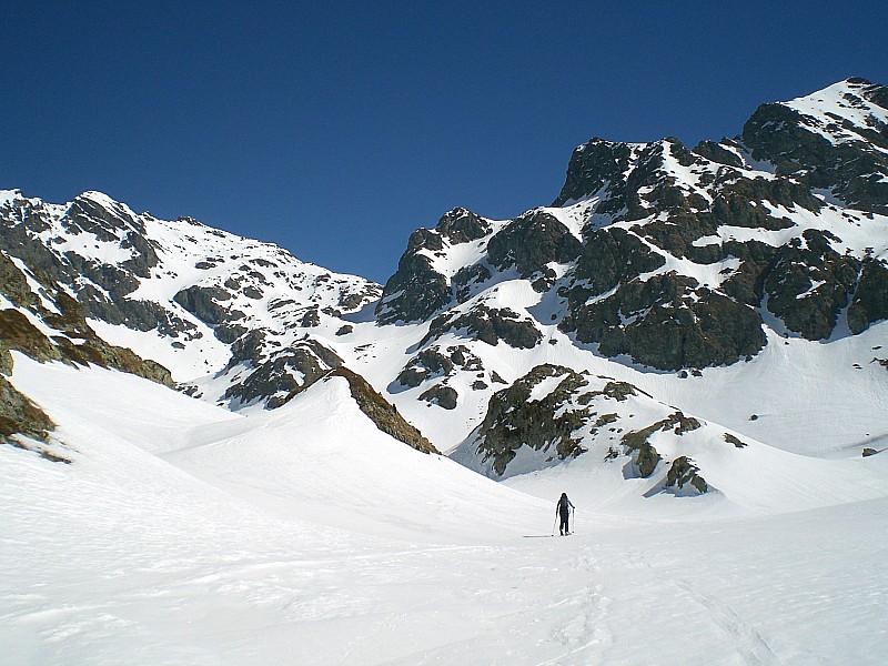 Ski de fond : Retour Refuge de la Pra - Grosse chaleur ds le vallon