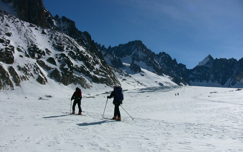 Sur le Glacier d'Argentière : Juste avant d'attaquer le Col du Chardonnet