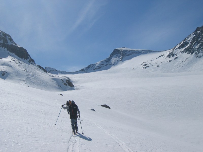 Glacier du Baounet : Longue remontée vers les Lauses Noires
