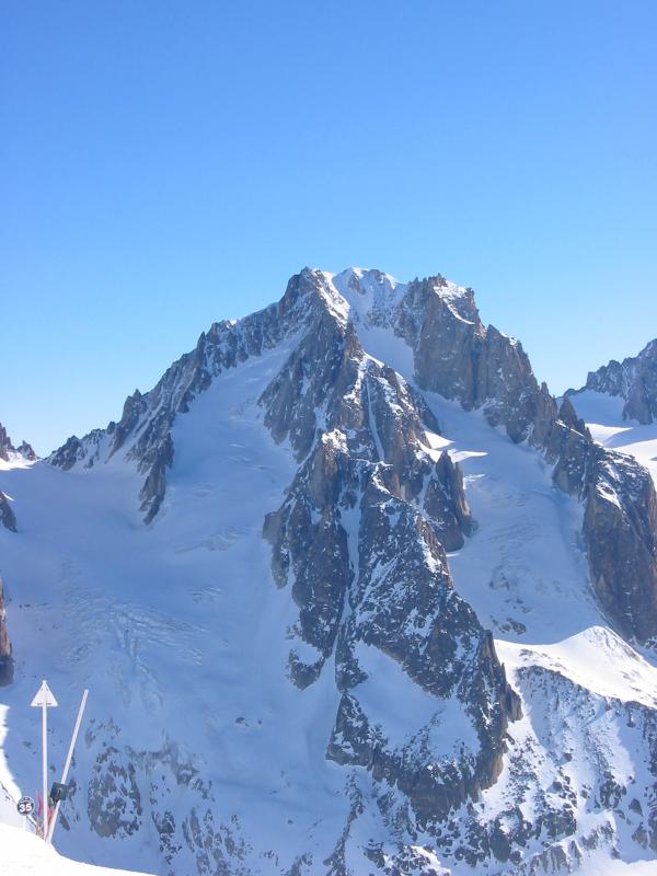 L'Aiguille d'Argentière : Sur cette photo on voit entierement l'itineraire par le glacier du milieu