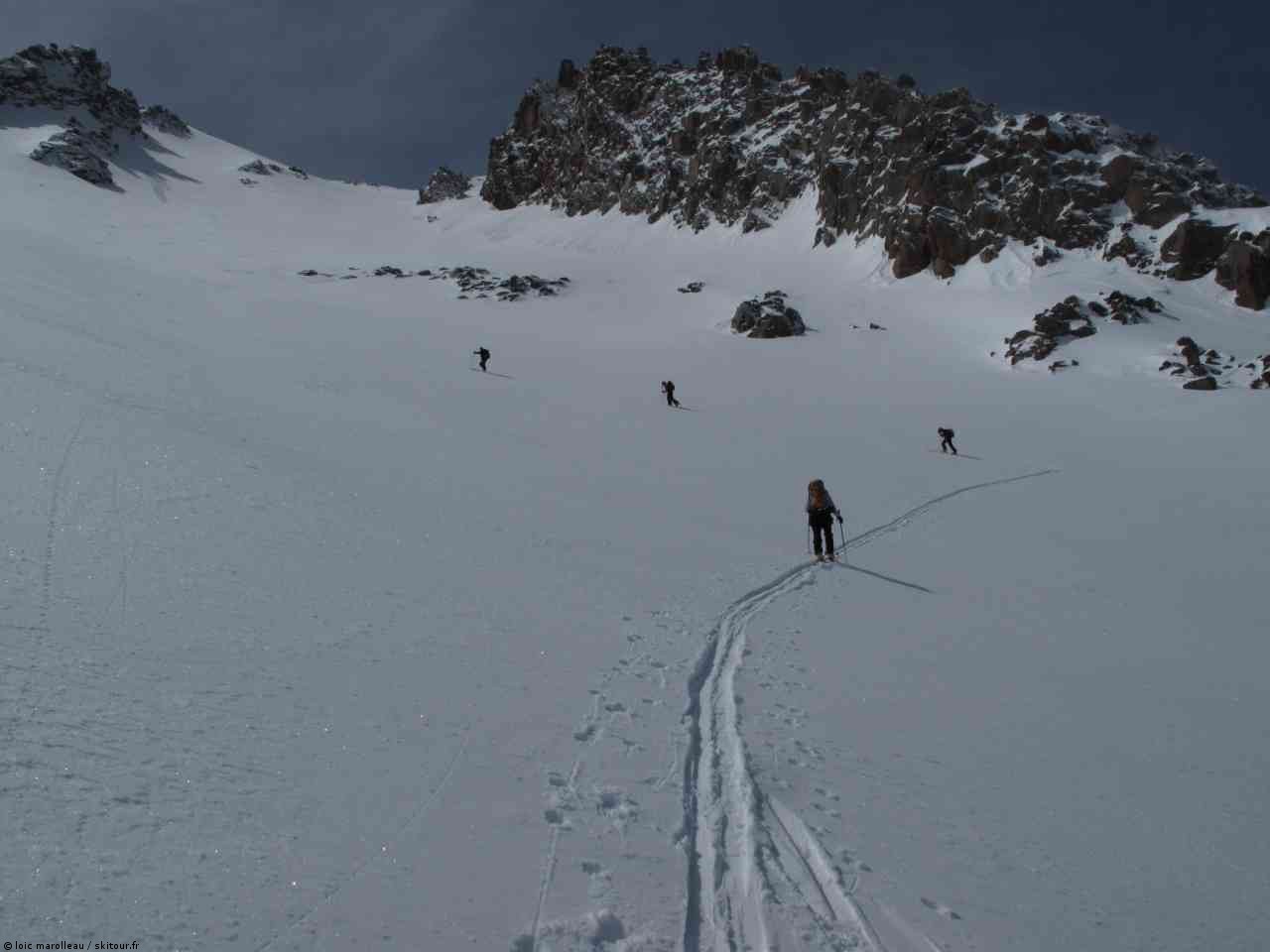 Mont Hasan : La combe Nord Est (ce n'est pas vraiment un couloir....)