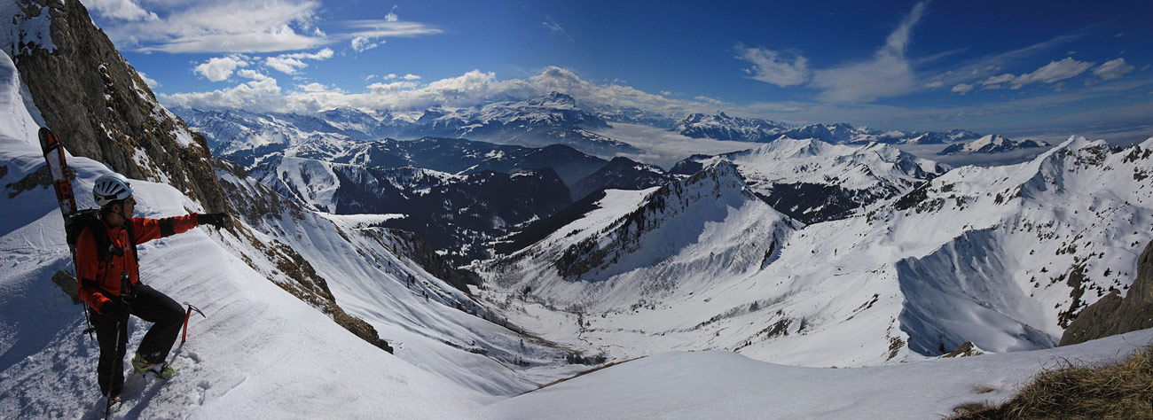 Pte de Haute Béné : Panoramique du col W de la Pte de Haute Béné.