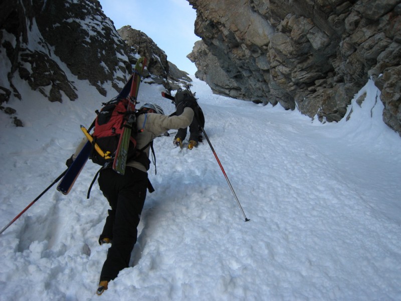 Premier couloir : au-dessus du Glacier de Bonne Pierre