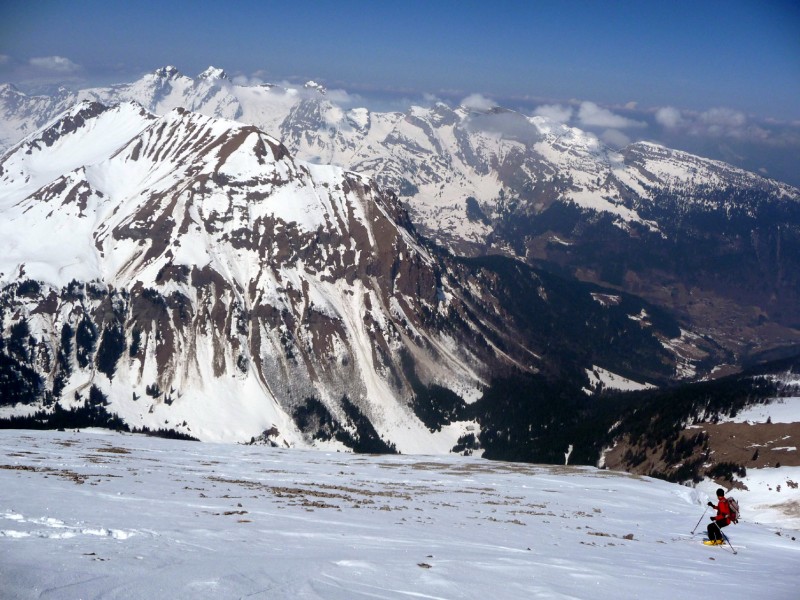 Triangle du Reposoir : Départ à ski du sommet