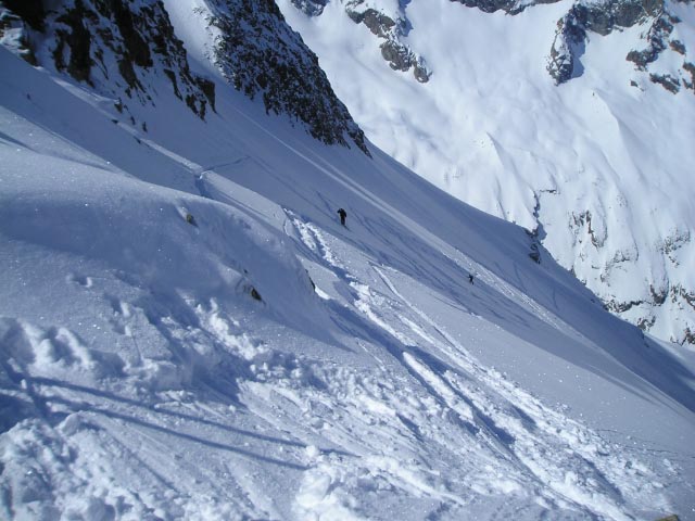 Bientot au sommet : dans la pente sommitale