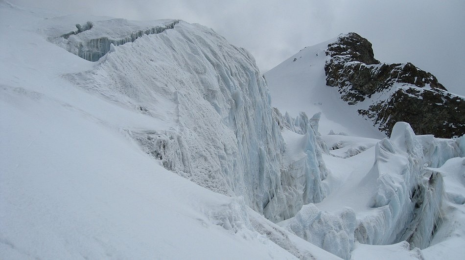 Séracs encore : de la branche droite du glacier