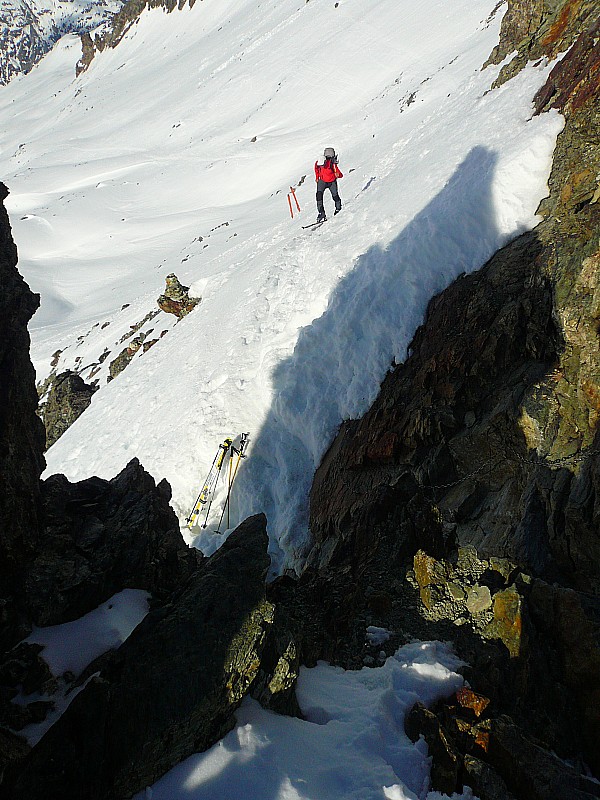 passage mixte : passage mixte pour rejoindre le plateau glaciaire et le refuge de tracuit