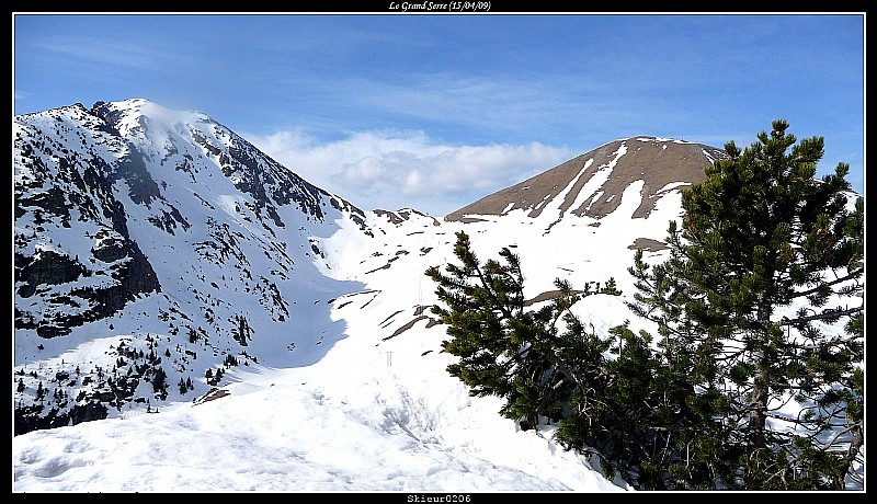 Depuis la Chinarde : L'Oreille du Loup et le Pérollier (très peu enneigé sur le final) depuis le sommet de la Chinarde.