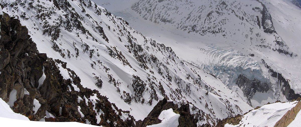 Le glacier d'argentière : Essai de panorama du sommet...