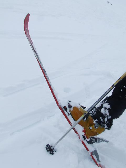 Alphonse Favre, Couloir NW : Mon ski n'a pas apprecié de percuter un rocher !