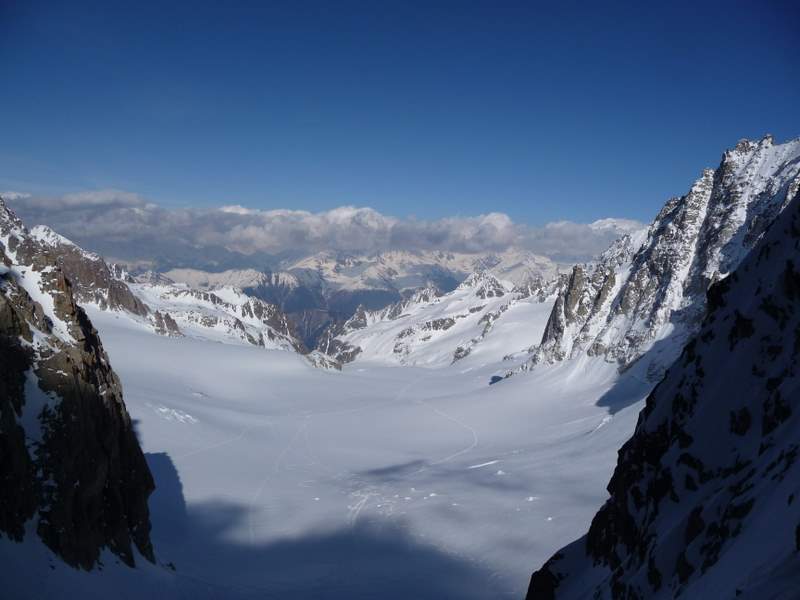 Glacier de Saleinaz : Le glacier de Saleinaz depuis le col du Chardonnet