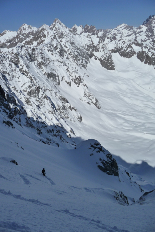 ski dans la face : un paysage superbe