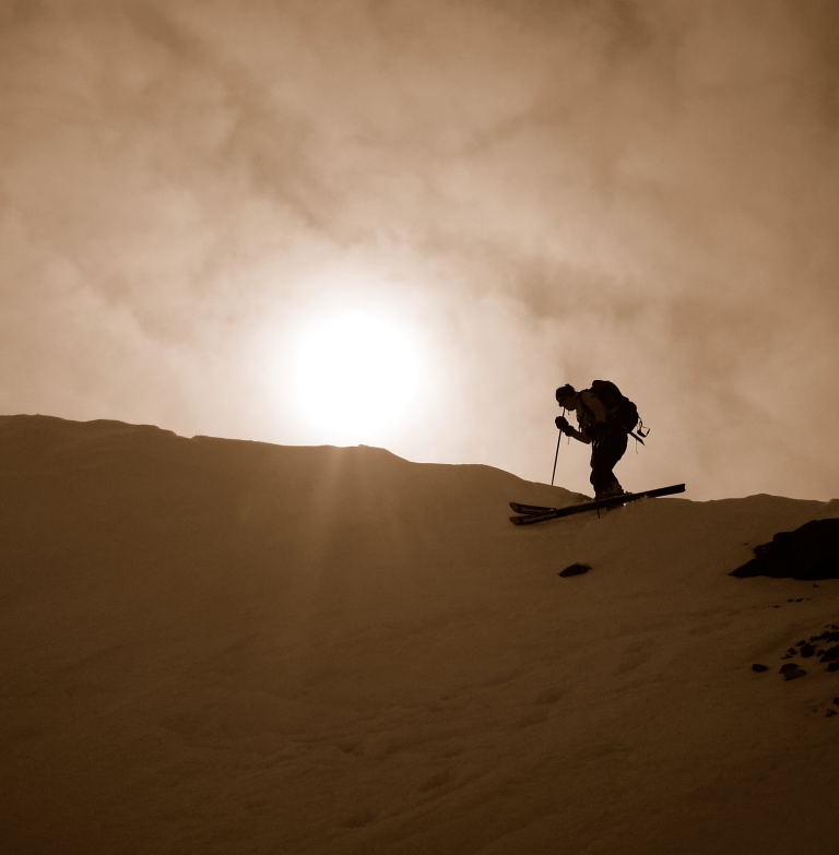 Mont Gioberney : Descente sous le sommet.