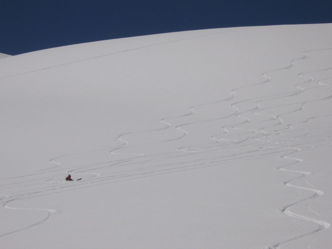 chute : petite chute en poudreuse