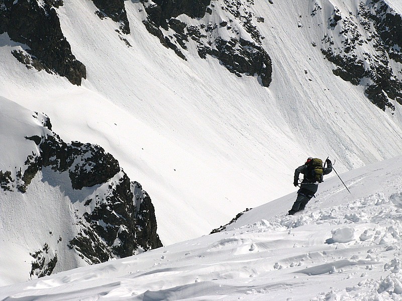 christophe en action. : Premier virage depuis le sommet