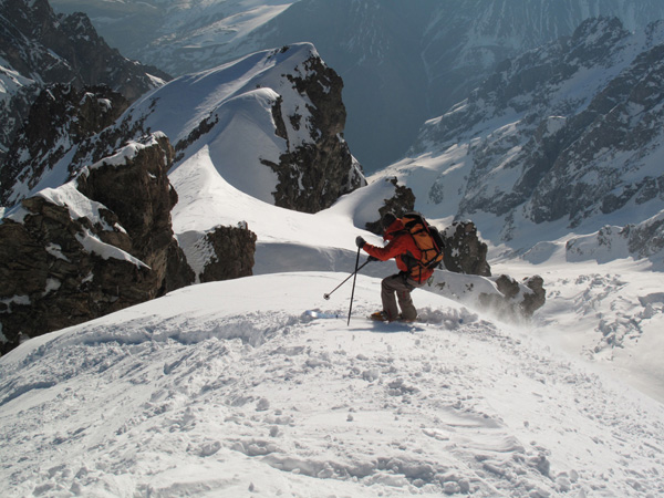 arete sommitale : début de la descente