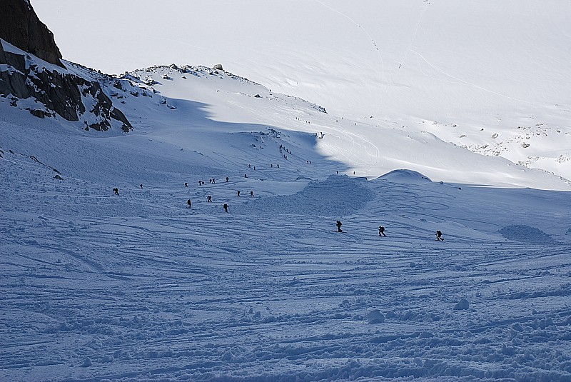 Glacier du Chardonnet : du monde pour les trois cols